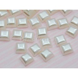 10 strass carrés ivoire perlé irisé 4mm