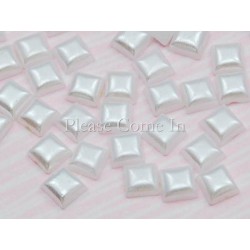 10 strass carrés blancs perlés irisés 4mm