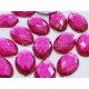 5 strass ovale large 18*13 mm à multiples facettes fuchsia