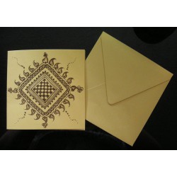 Faire-part carte & enveloppe or irisé 1
