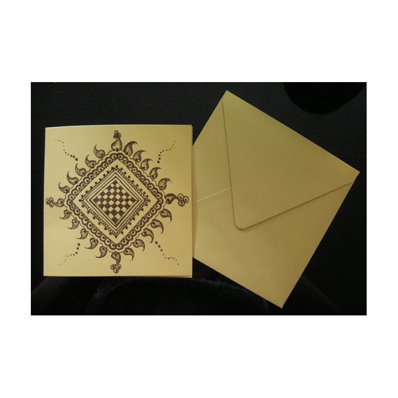 Faire-part carte & enveloppe or irisé 1 - Arcahenna