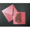 Faire-part carte & enveloppe rouge irisé 5