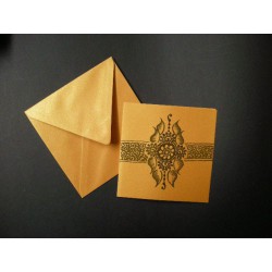 Faire-part carte & enveloppe orange irisé 6