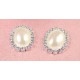 Bouton perle ovale et cristal