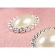 Boutton perle ovale et cristal