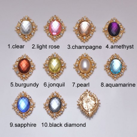 Bouton baroque perle et cristal